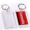 100pcs Acrylic Plastic Blank Keyrings Insert Photo Passport Key rings UK
