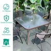 Glass Top Dining Garden Table Bistro Balcony Sun Parasol Large 150cm Tables Hole