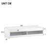 Modern 140CM TV Unit Cabinet White TV Stand High Gloss W/ RGB LED Lights Drawers