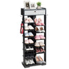 7+6 Tier Wooden Shoe Storage Rack Entryway Display Organizer with Drawer & Hooks