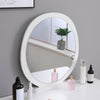 Vanity Dressing Table Makeup Desk w/ Round Mirror&2 Drawers,Stool White Bedroom