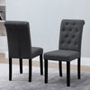 1/2/4/6 Dining Chairs Armchair High Back Linen/Velvet Upholstered Wood Legs Home