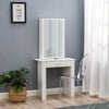 Dressing Table Jewelry Makeup Desk Table with Sliding Mirror 1 Drawer & Shelves