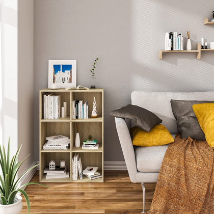 Bookcase Book Shelf 6 Cube Storage Units Wood Storage Shelves for Bedroom