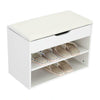 Shoe Bench Storage Rack Shelf Wooden Shoes Cabinet with Soft Seat Hallway Bench