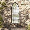 Large Window Wall Mounted Mirror Black Arched Outdoor Hallway Porch Rustic Decor