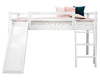 Kids Bunk Beds Pine Wood 3FT Single Bed Frame Cabin Mid Sleeper Slide & Ladder