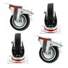 4x Heavy Duty 75mm Rubber Swivel Castor Wheels Trolley Furnitures Caster Black