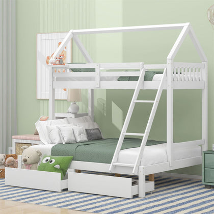 Triple Bunk Beds 3ft Single 4ft6 Double Bed Kids High Sleeper Wooden Bed Frame