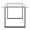 Glass Top Dining Table with Black Metal Legs Stand Modern Furniture Kitchen Bar
