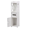 NEW White Wooden Bathroom Storage Unit Cabinet Standing Toilet Paper Holder UK