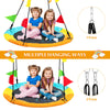 Kids Saucer Tree Swing 100cm Round Cartoon Nest Swing Seat W/ Adjustable Rope