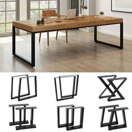 Pair of Metal Cross Leg V Frame Box Trapezium Design for Dining Table Chair Desk