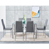 105cm 120cm Glass Dining Table and 4 /6 Padded Chairs Set Home Kitchen Furniture