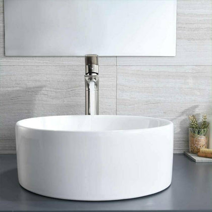 Modern Round Bathroom Basin Sink Ceramic Bowl Vanity Counter Cloakroom Wash