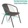 4/6 pcs Outdoor Stacking Plastic Rope Chair Metal Frame Chair Coffee Shop