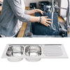 Stainless Steel Double Bowl Kitchen Sink Anti-rust Basin For Home Restaurant