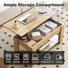 Wooden Coffee Table With Lift Up Top Storage Area and Magazine Shelf