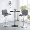2pcs Gray Faux Leather Silver Chromed Base Swivel Bar Stool Height Adjustable