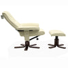 PU Leather Ajustable Height Swivel Recliner Chair W/ Footstool Lounge Sofa Chair