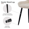 Set of 2 Dining Chairs Velvet Padded Seat Metal Leg Kitchen Chairs Multicolor