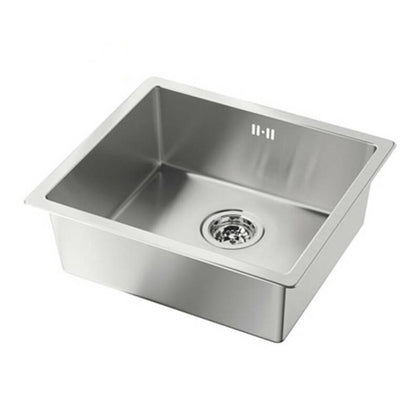 Stainless Steel Kitchen Sink Laundry Catering Topmount Square Single Bowl UK