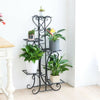 Anti Rust Iron Plant Stand Multiple Flower Pot Shelf Holder Indoor Outdoor Rack