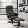 Ajustable Height PU Leather Swivel Recliner Chair W/ Footstool Lounge Sofa Chair