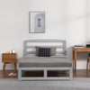 4FT6 Modern Double Bed Frame Wooden Pine Grey For Adults Kids Teenagers Bedroom