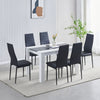 Modern White/Black Dining Table for 2-4 Small Space Wooden Kitchen Table Writing