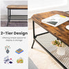 Industrial Coffee Table 2 Tiers Side Table with Open Shelf Living Room Furniture