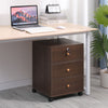Bedside Cabinet on Casters 40 cm File Storage Cabinet with 3 Drawers under Desk