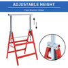 2 x Folding Trestle Steel Work Saw Horse Adjustable Height Sawhorses Stand 200KG