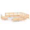 11 Piece Garden Set Solid Pinewood E7J1