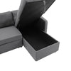 Universal Grey Sofa Bed Corner Fabric Sleeper Pull Out Storage Reversible Chaise
