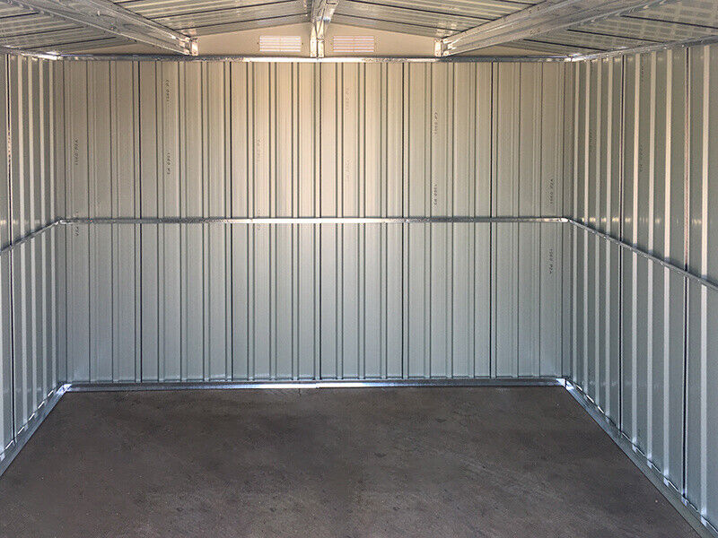 8x8 FT Metal Garden Shed Patio Outdoor Tools Box Storage House with Fo ...