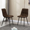 2X Faux Leather/Velvet Dining Chairs Office Chair Brown Grey Kitchen Dining Room