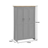 Lisbon 3 Door Triple Wardrobe In Grey - Bedroom Furniture Storage Cupboard