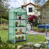 4 Tier Mini Greenhouse Outdoor Garden Plants Growhouse W/ Zippered Roll up Door