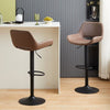 2pcs Faux Suede Cushioned Barstools Metal Base Breakfast Salon Chair Adjustable