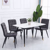 4pcs Velvet Dining Chairs Kitchen Dinning Room Padded High Back Seat Metal Legs