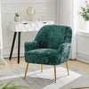 Luxury Crushed Velvet Armchair Wingback Padded Tub Chair Cafe Sofa W/ Metal Legs