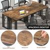 Tribesigns Computer Office Desk Rustic Brown+Black Working Table w/ Front Baffle