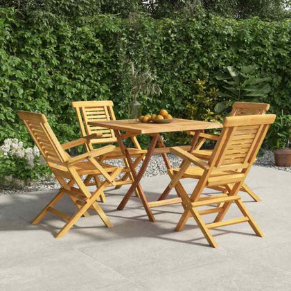 5 Piece Garden Dining Set Solid Wood Teak N6D4