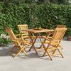 5 Piece Garden Dining Set Solid Wood Teak N6D4