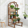 3 Tier Large Wooden Garden Plant Stand with Arch Lattice Trellis Climbing Plants