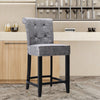 Crushed Velvet Upholstered Knocker Back Bar Stool Studded Kitchen Counter Seat