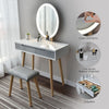 Modern Dressing Table Stool Vanity Set Makeup Desk w/LED Lighted Mirror 2 Drawer