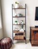 Industrial Ladder Bookcase Vintage Style Display Cabinet Rustic Metal Shelf Unit