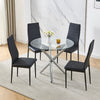 90x90 Round Table and Chairs Round Glass Table with Chairs Dining Table Set of 4
